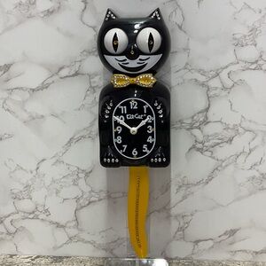 Black & Gold Jeweled Kit-Cat Klock clock SUPER RARE